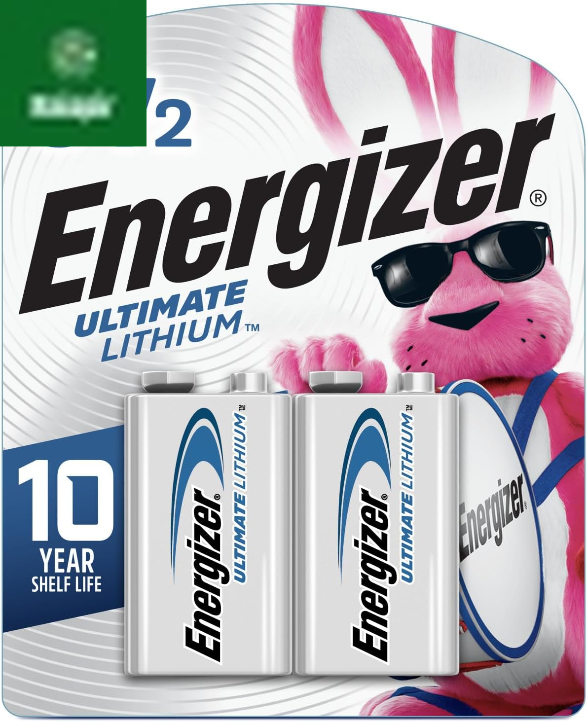 Ultimate Lithium 9V Batteries (2 Pack), Lithium 9 Volt Batteries