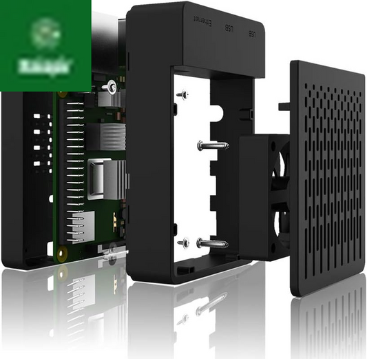 Case for Raspberry Pi 4, ABS Pi 4 Case with Cooling Fan, Pi 4 Heatsink, Simple Removable Top Cover for Pi 4 Model B/ 4B