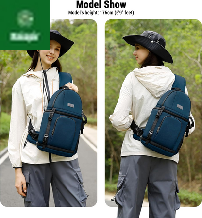Camera Sling Bag, Dslr/Slr/Mirrorless Camera Backpack Case Shockproof Photography Backpack with Tripod Holder & Removable Modular Inserts Compatible with Canon/Nikon/Sony/Fuji