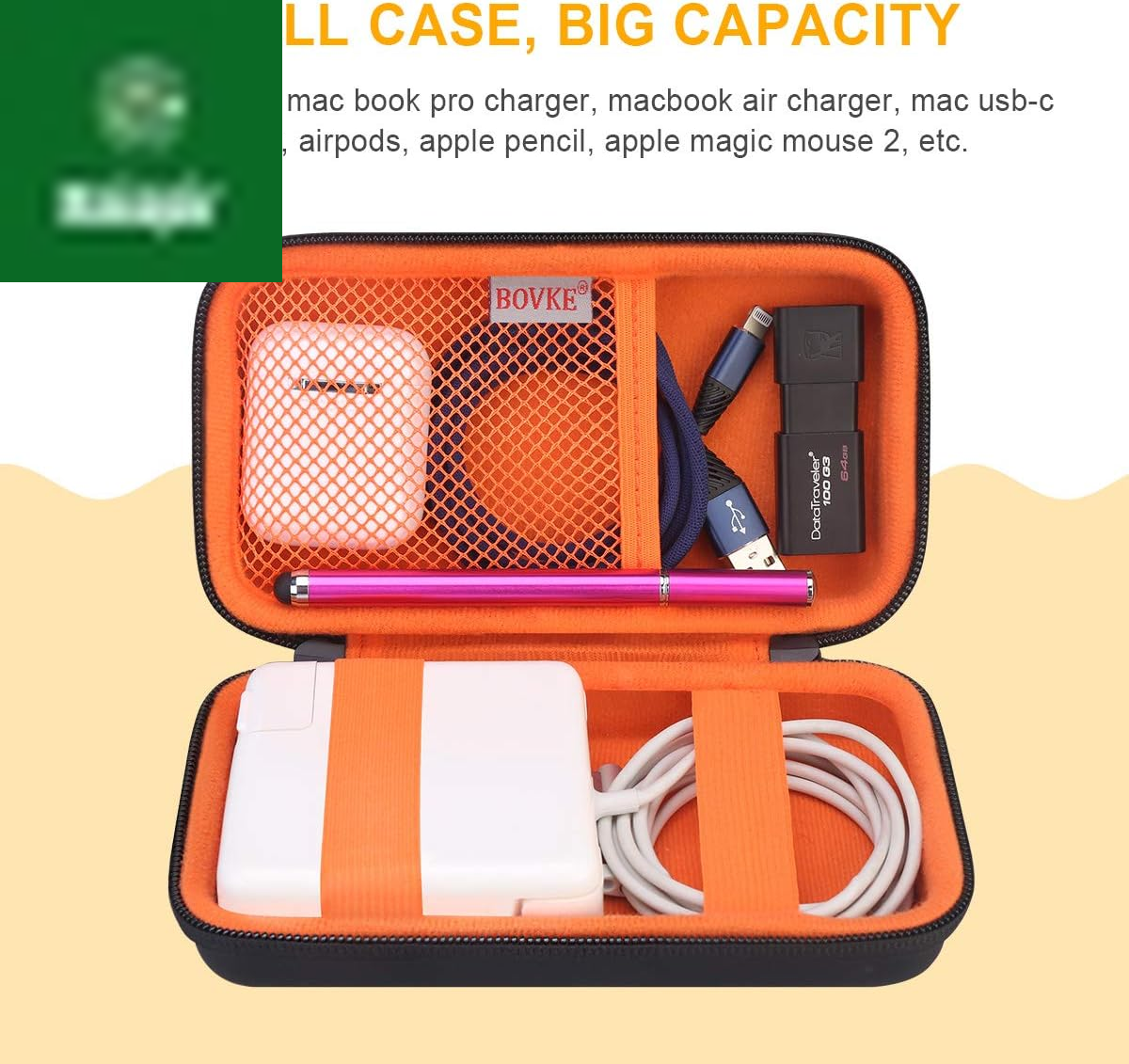 Travel Cable Organizer Hard Protective Case