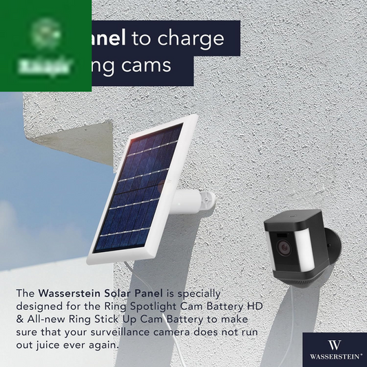 Solar Panel Compatible with Ring Spotlight Cam/Plus/Pro Battery, Stick up Cam/Pro & Outdoor Cam plus Battery - Continuous Power for Ring Surveillance Camera (3-Pack, White)