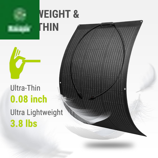 100W Flexible Solar Panel Portable Bendable 12 Volts 10BB Mono Cell for Uneven Surfaces Marine Camping Home Boat RV Surface Black
