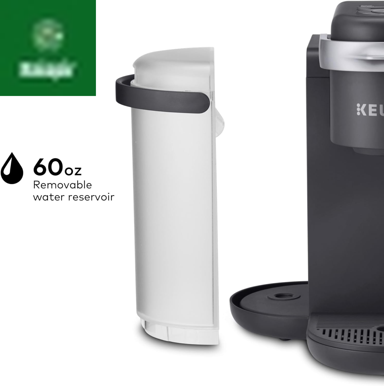 K-Cafe Single-Serve K-Cup Coffee Maker, Latte Maker and Cappuccino Maker, Comes with Dishwasher Safe Milk Frother, Coffee Shot Capability, Compatible with All  K-Cup Pods, Dark Charcoal