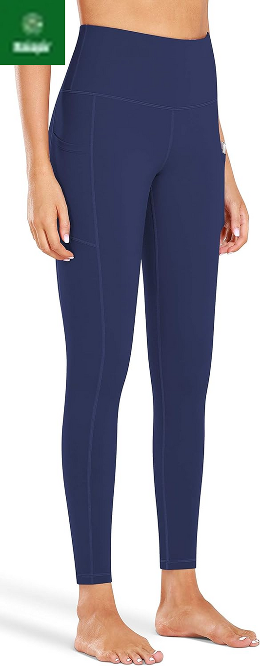 High Waist Yoga Pants, Pocket Yoga Pants Tummy Control Workout Running 4 Way Stretch Yoga Leggings
