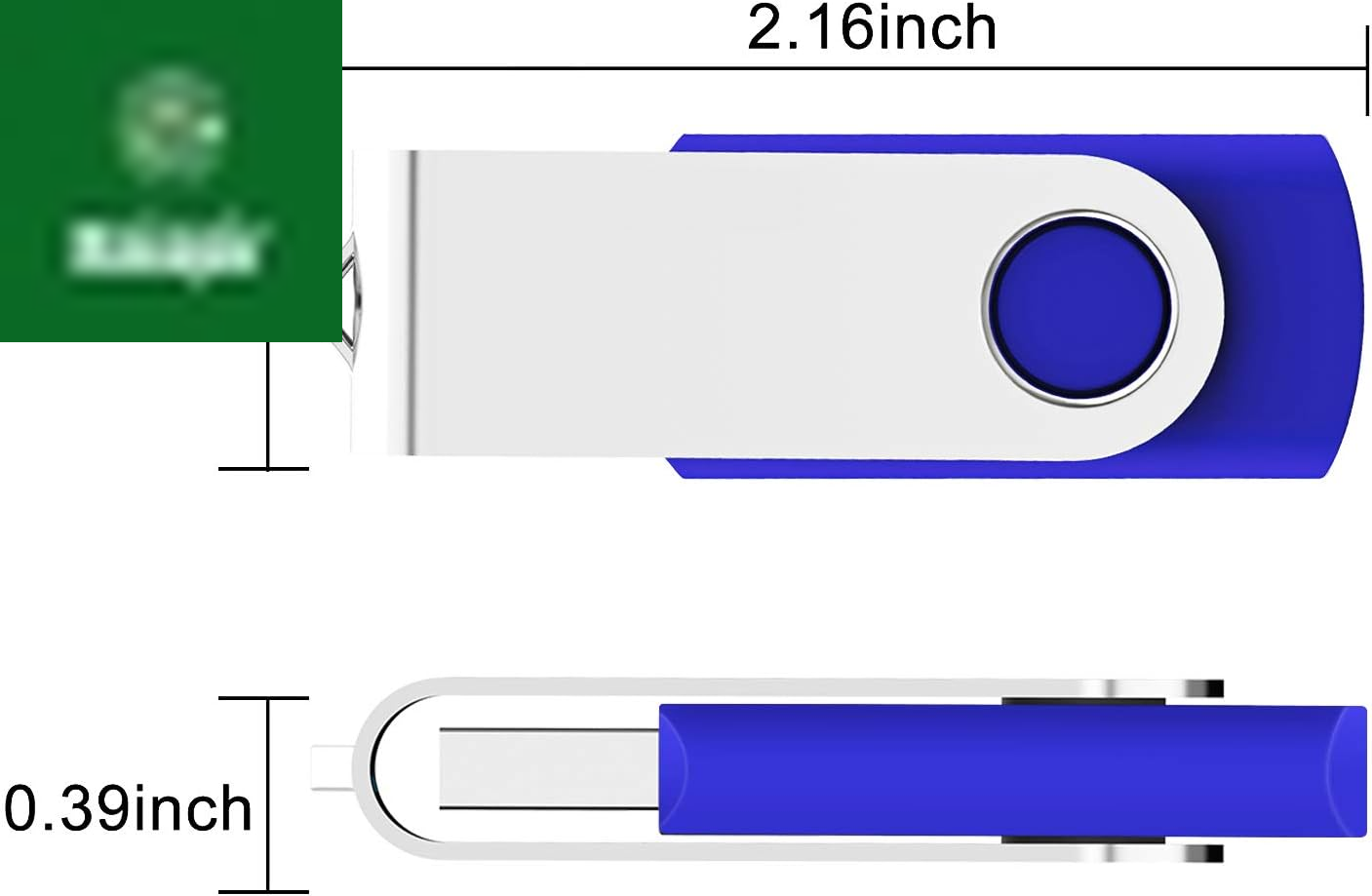 10 Pack 64GB USB 2.0 Flash Drive Thumb Drive, Blue