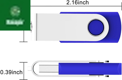 10 Pack 64GB USB 2.0 Flash Drive Thumb Drive, Blue