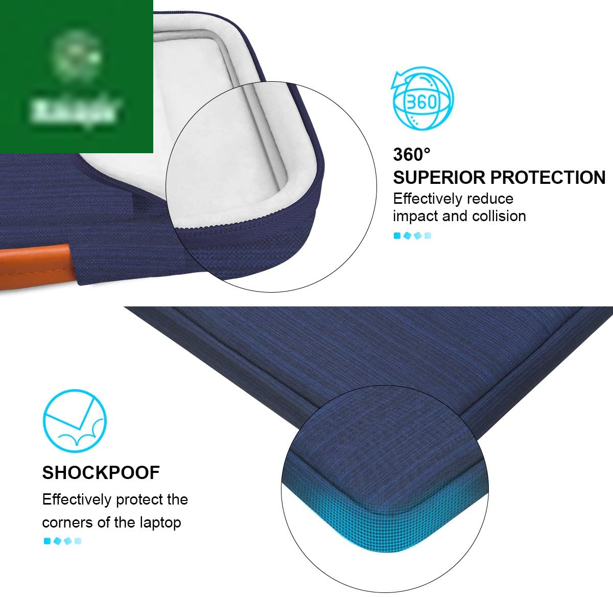 360° Protective Laptop Sleeve Case for 16 Inch New Macbook Pro M4/M3/M2/M1 Pro/Max A3403 A3186 A2991 A2780 A2485 A2141 2024-2019, 15 Inch Surface Laptop 7Th Copilot+Pc/6/5/4/3 Computer Bag, Blue
