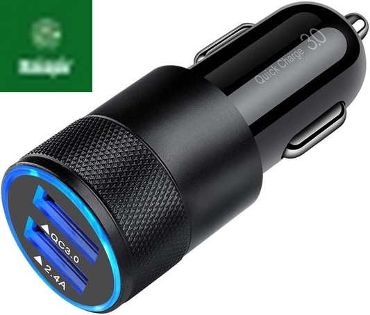 Fast Car Charger, Quick Charging 5.4A/30W Phone USB Adapter Rapid Plug 2 Port Cigarette Lighter Auto Charger Flush Compatible Samsung, Tablet, Iphone, Ipad, LG, Automobile