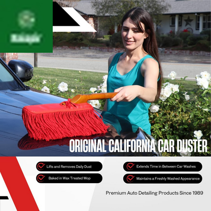 62442 Standard Car Duster with Wooden Handle,Red