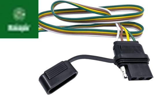 Trailer 4 Wire Plug 32" Inch 4 Pin Flat Wire Extension Male & Female Connector