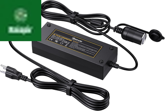 AC to DC Converter 10A/120W/7.78FT/110V To12V Converter, Car Cigarette Lighter Adapter, AC/DC Power Supply Adapter Transformer for Inflator, Car Refrigerator, and Other Car Devices