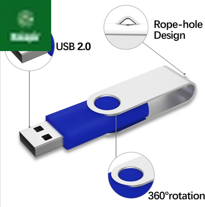 10 Pack 64GB USB 2.0 Flash Drive Thumb Drive, Blue