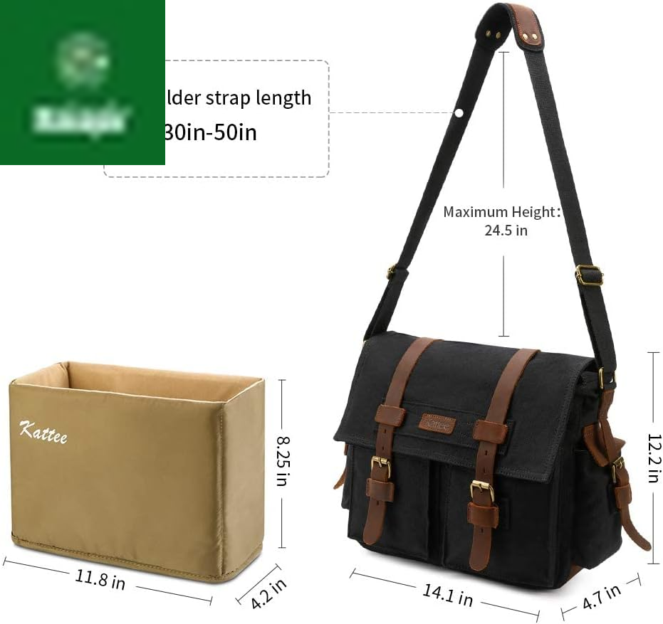 Leather Canvas Camera Bag Vintage DSLR SLR Messenger Shoulder Bag