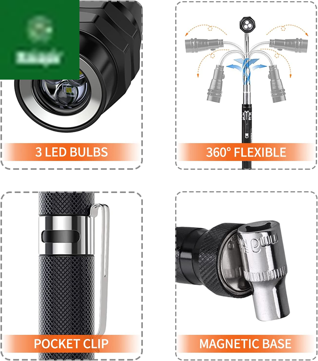 Gifts for Dad Men from Daughter Son Wife, Christmas Stocking Stuffers, Extendable Magnetic Flashlight, Telescoping Magnet Pickup Tool, Cool Birthday Gifts for Father Grandpa Husband Boyfriend Women