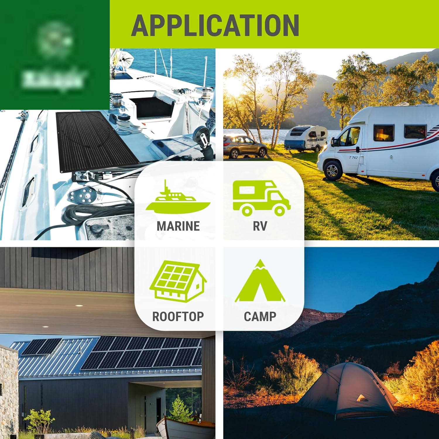 100W Flexible Solar Panel Portable Bendable 12 Volts 10BB Mono Cell for Uneven Surfaces Marine Camping Home Boat RV Surface Black