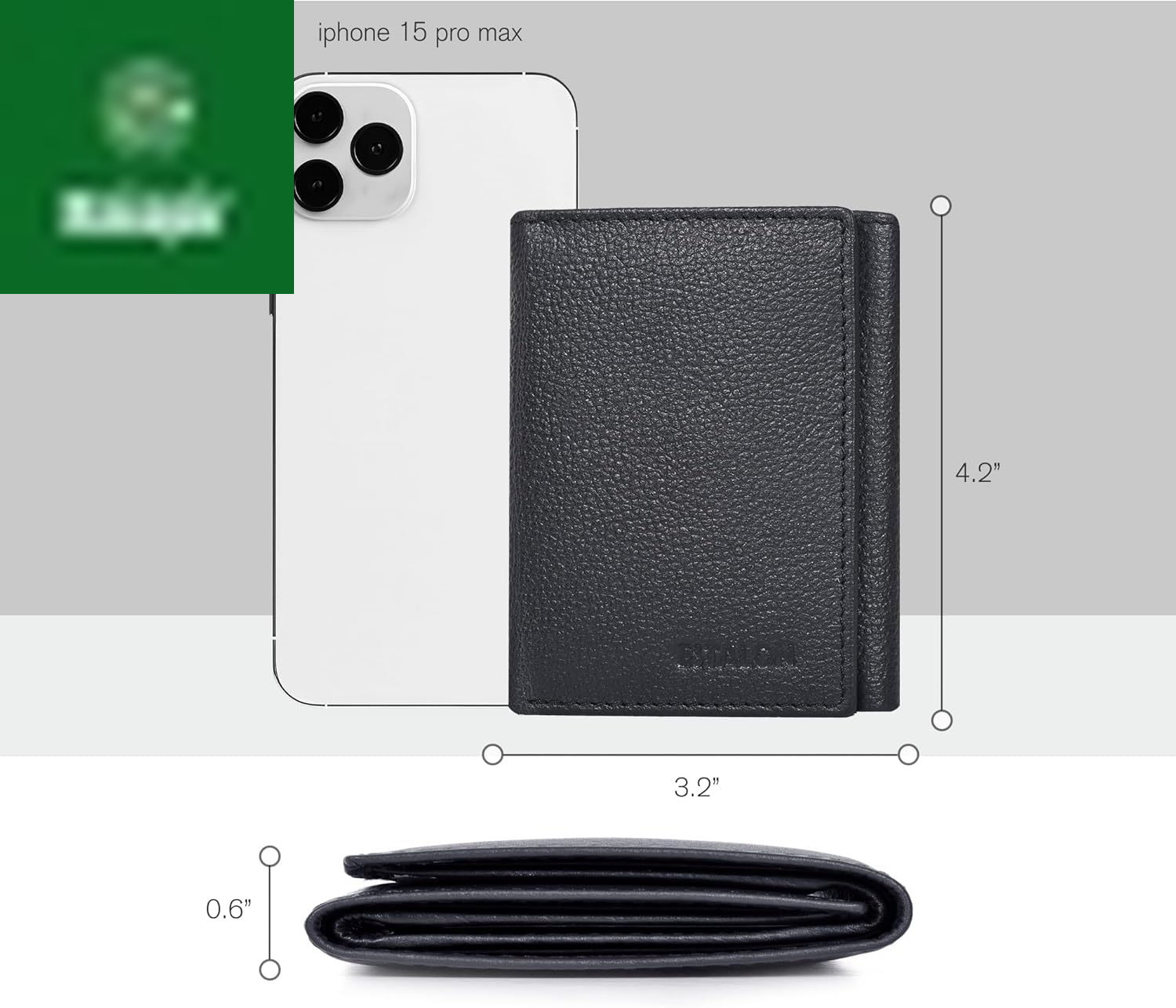 Leather Trifold Wallet for Men - RFID Blocking - 6 Card Slots, 2 Slip Pockets & 1 Front ID Window - Minimalist Design, Slim Wallet