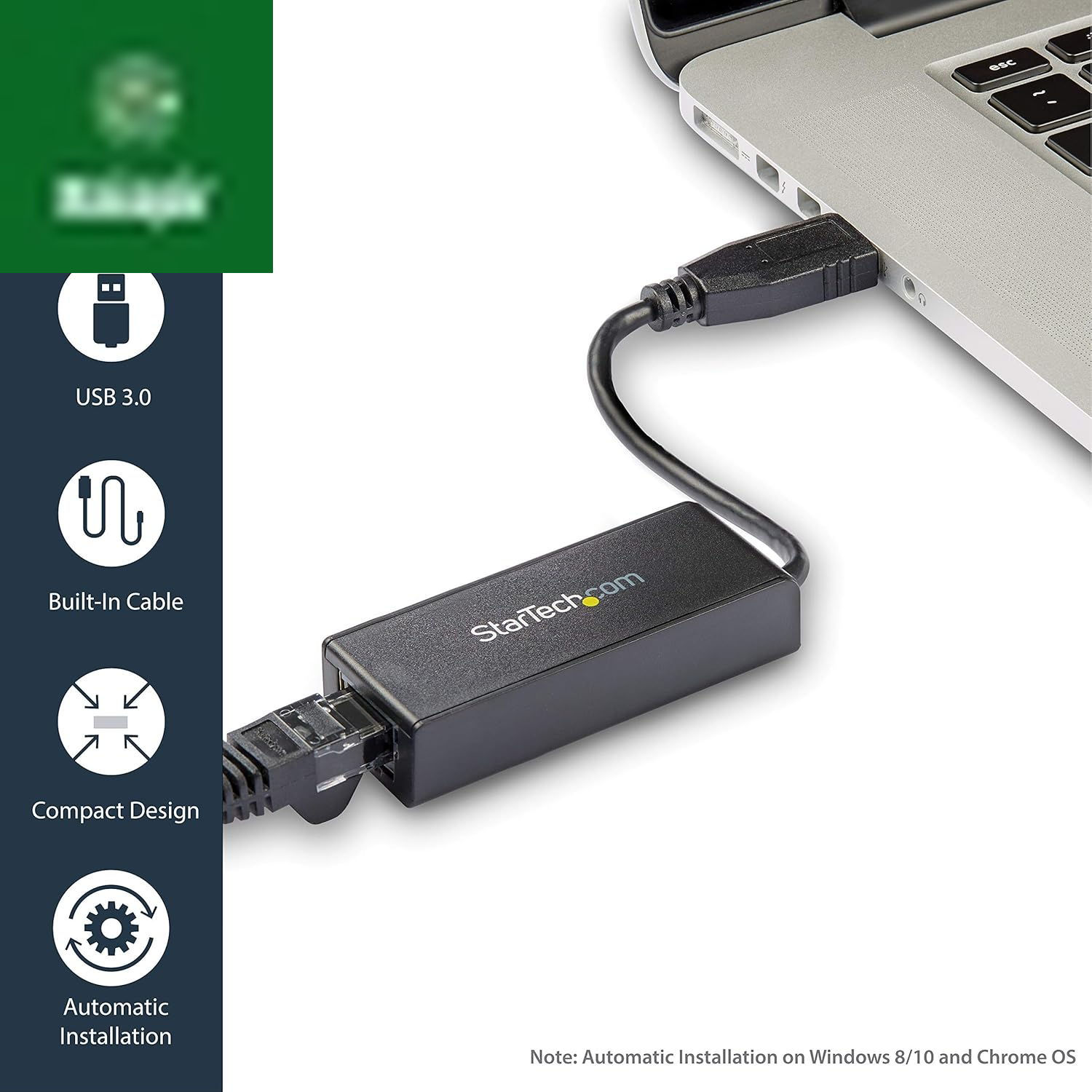 USB 3.0 to Gigabit Ethernet NIC Network Adapter - USB to RJ45 for 10/100/1000 Network