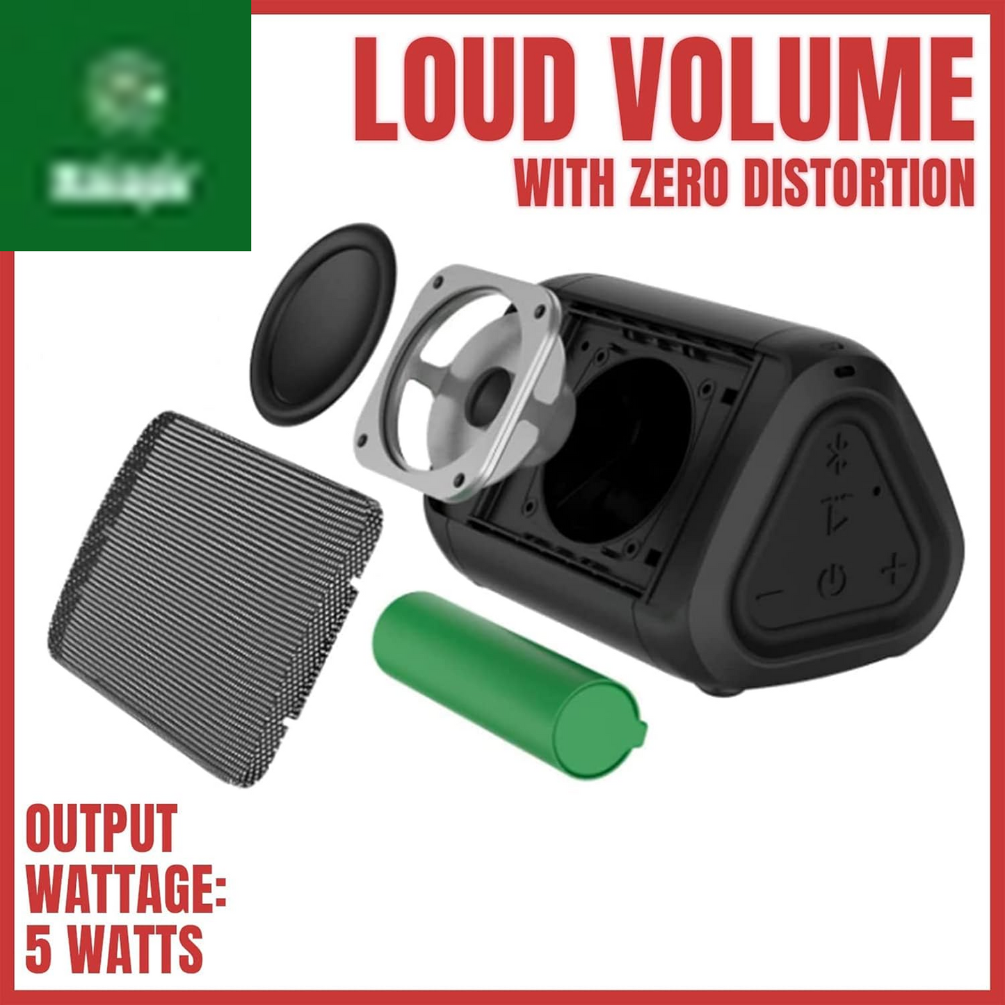 Oontz Angle Solo Portable Bluetooth Speaker 5.0-5W Sound, 10-Hr Battery, 100Ft Wireless Range, IPX5 Water-Resistant, Budget-Friendly Small Speaker for Travel, Party, Outdoor or Home (Black)