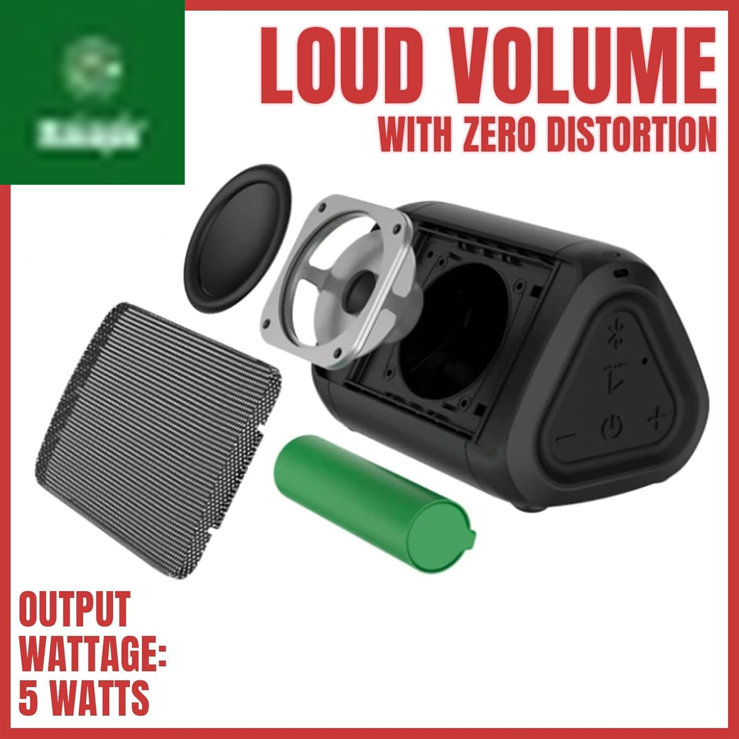Oontz Angle Solo Portable Bluetooth Speaker 5.0-5W Sound, 10-Hr Battery, 100Ft Wireless Range, IPX5 Water-Resistant, Budget-Friendly Small Speaker for Travel, Party, Outdoor or Home (Black)
