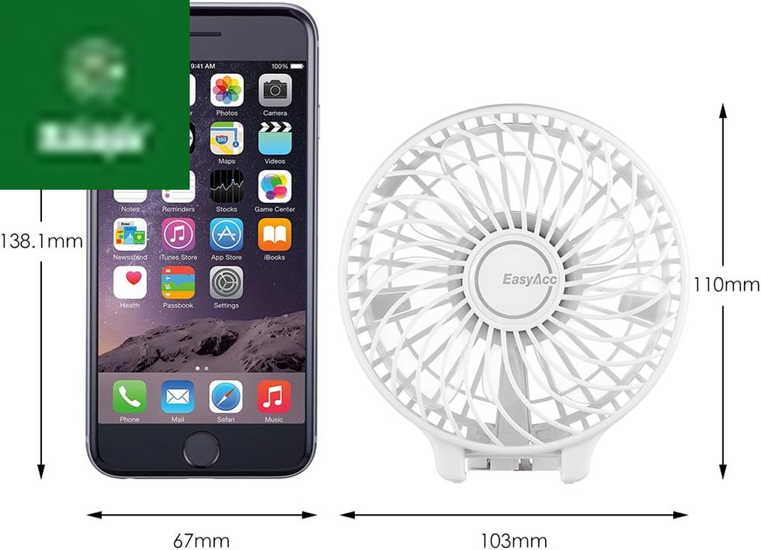 Handheld Fans [2X Crossbody Straps/2Xdiy Stickers] for Portable Fan and Phones -Up to 10H Rechargeable Foldable Hand Desktop Fan for Home and Travel - White