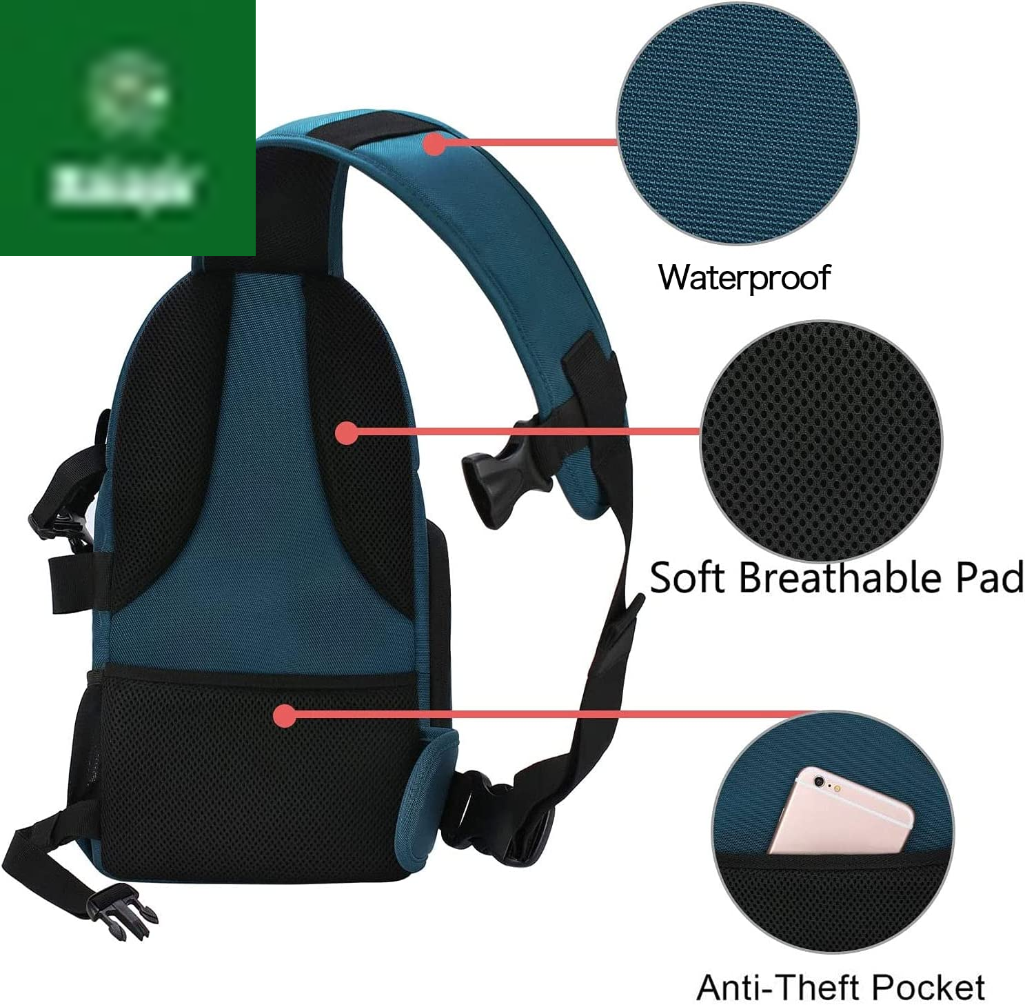 Camera Sling Bag, Dslr/Slr/Mirrorless Camera Backpack Case Shockproof Photography Backpack with Tripod Holder & Removable Modular Inserts Compatible with Canon/Nikon/Sony/Fuji