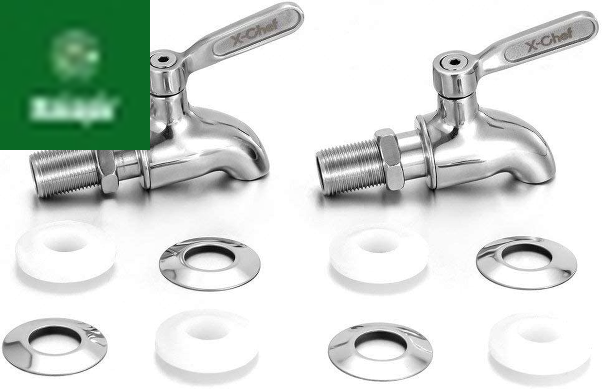 2 PCS Beverage Spigots Beverage Dispenser Spigot Replacement Stainless Steel Spigot for Glass Jar & Drink Dispenser