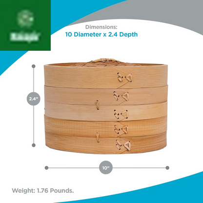 Bamboo Steamer (Classic Bamboo, 10" Diameter)