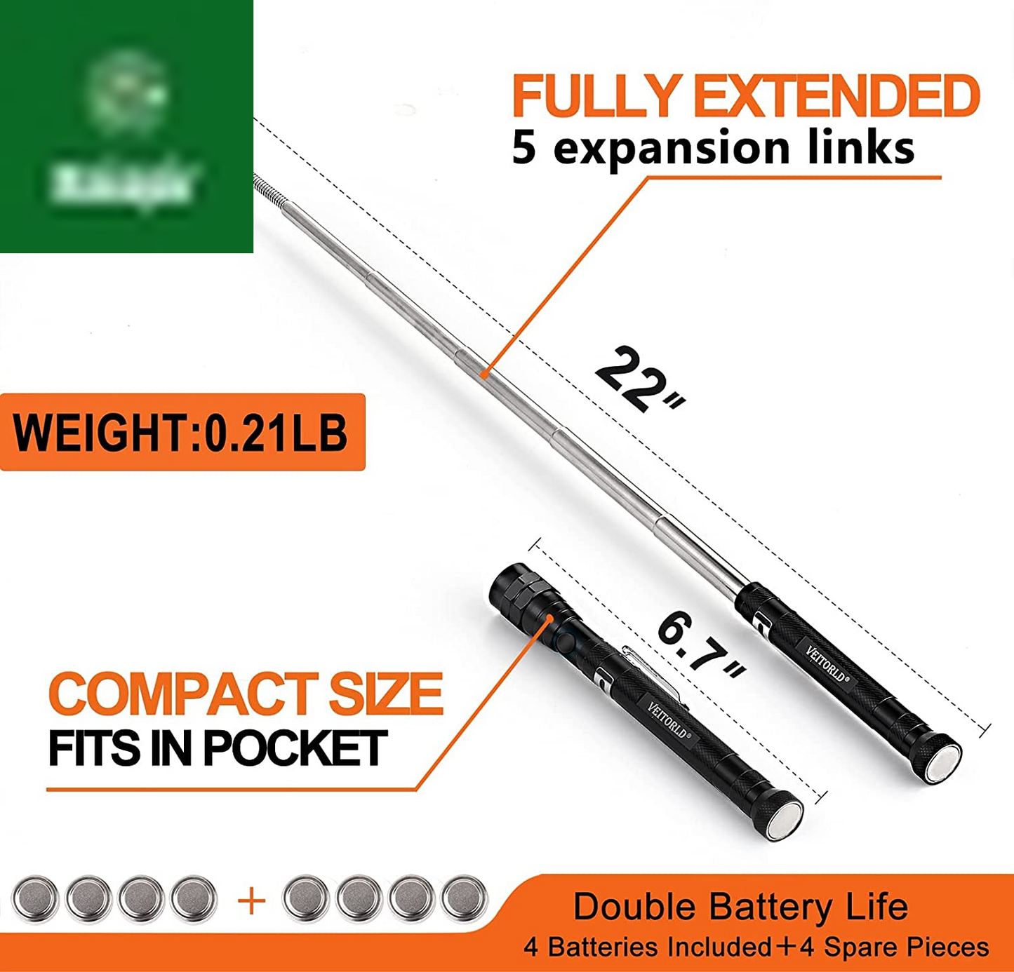 Gifts for Dad Men from Daughter Son Wife, Christmas Stocking Stuffers, Extendable Magnetic Flashlight, Telescoping Magnet Pickup Tool, Cool Birthday Gifts for Father Grandpa Husband Boyfriend Women