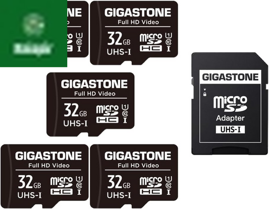 32GB Micro SD Card 5-Pack, Full HD Video, Surveillance Security Cam Action Camera Drone, 90Mb/S Micro SDHC UHS-I U1 C10 Class 10