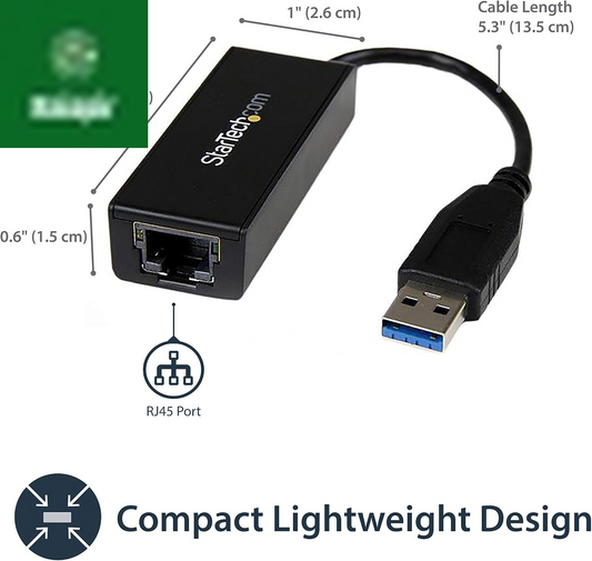 USB 3.0 to Gigabit Ethernet NIC Network Adapter - USB to RJ45 for 10/100/1000 Network
