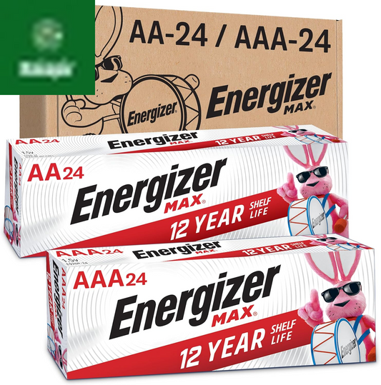 AA and AAA Batteries, 48 Count, Combo Pack Contains 24 Max Double a and 24 Max Triple a Batteries