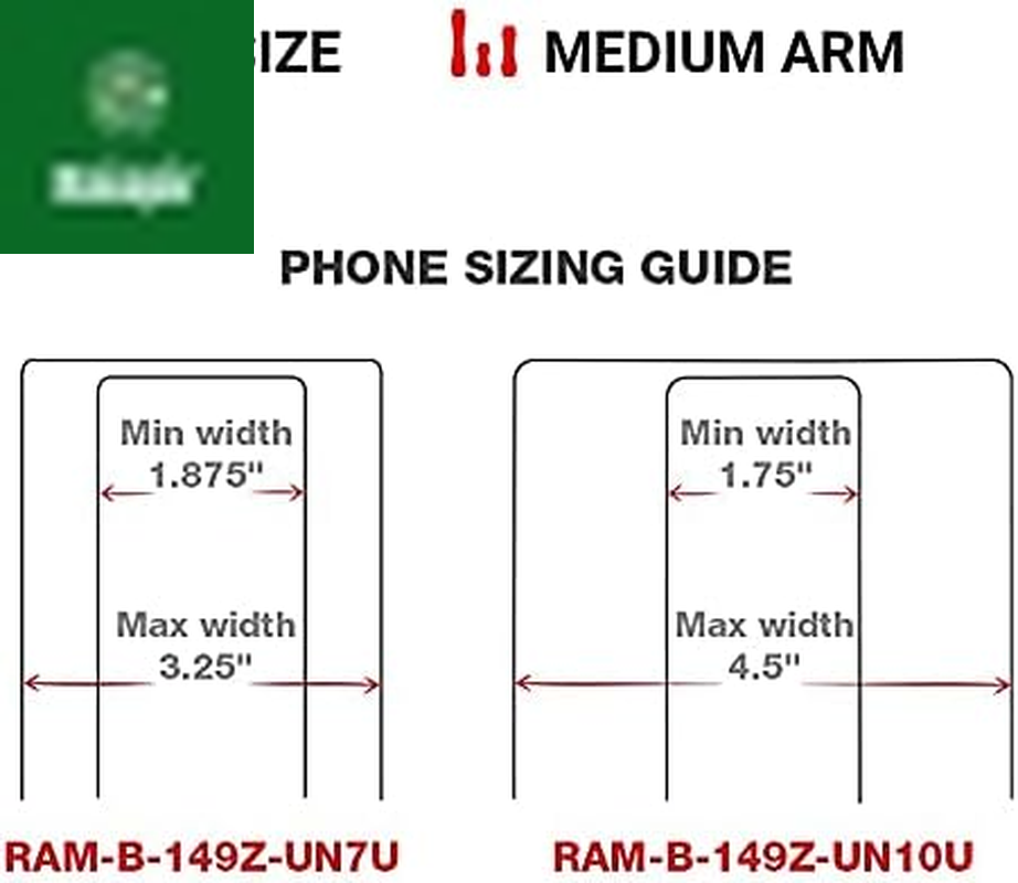 X-Grip Phone Mount with Handlebar U-Bolt Base RAM-B-149Z-UN7U , Medium Arm for Motorcycle, ATV/UTV, Bike