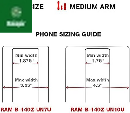 X-Grip Phone Mount with Handlebar U-Bolt Base RAM-B-149Z-UN7U , Medium Arm for Motorcycle, ATV/UTV, Bike