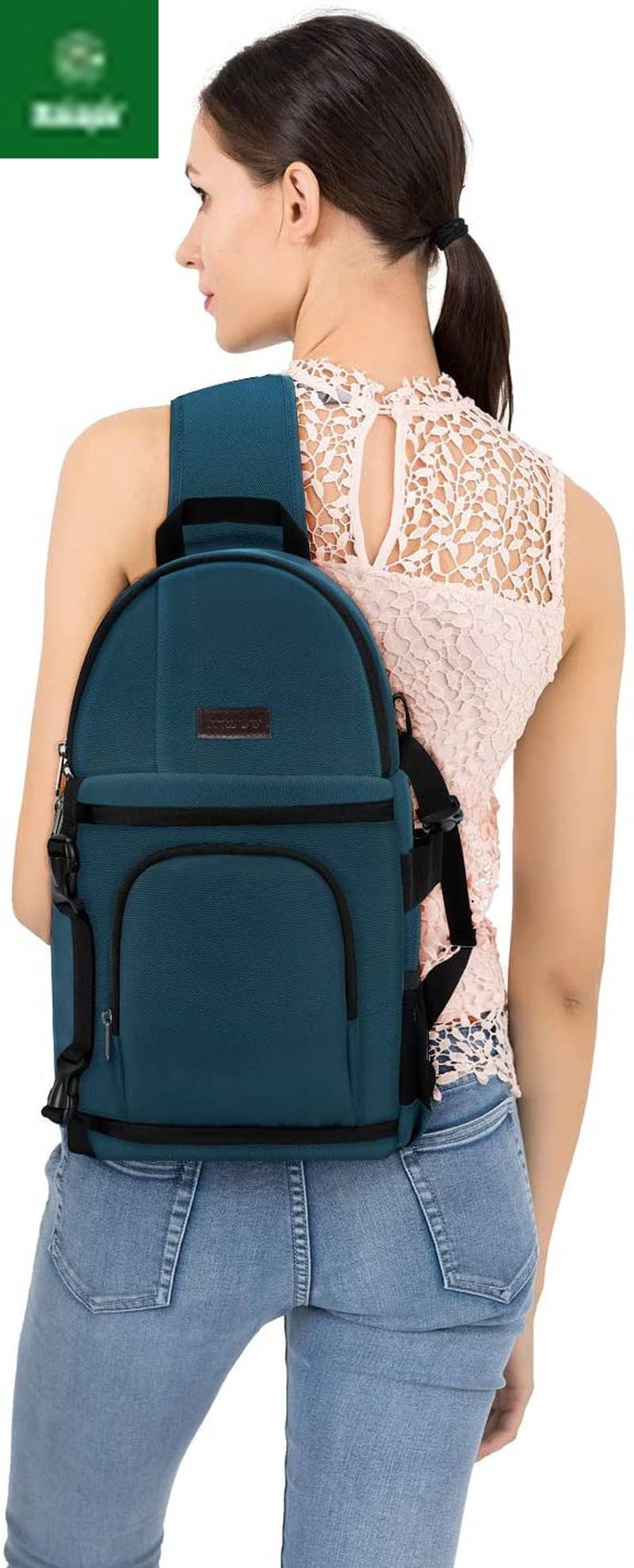 Camera Sling Bag, Dslr/Slr/Mirrorless Camera Backpack Case Shockproof Photography Backpack with Tripod Holder & Removable Modular Inserts Compatible with Canon/Nikon/Sony/Fuji
