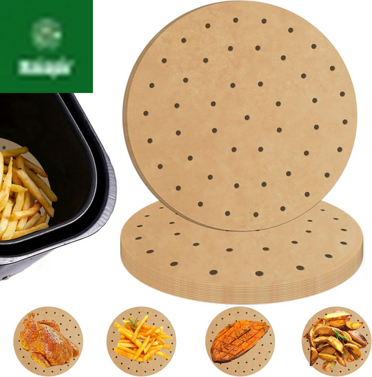 Air Fryer Parchment Paper Liners, 100 Pcs Disposable Papers Liner for 2-3QT Air Fryer Baking, 7 Inch Safe and Non-Stick Unbleache Steamer Liner for Microwave, Oven, Steaming Basket