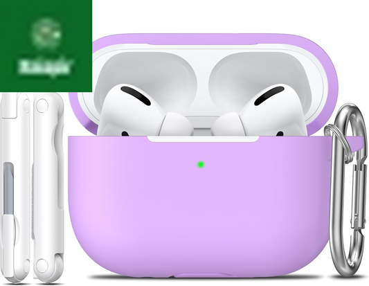 for Airpods Pro 2Nd/1St Generation Case with Cleaner Kit,Soft Silicone Protective Case Cover for Apple Airpod Pro 2/1 for Women Men,Airpods Pro Case Accessories with Keychain,Lavender