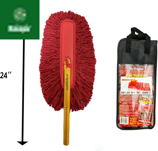 62442 Standard Car Duster with Wooden Handle,Red