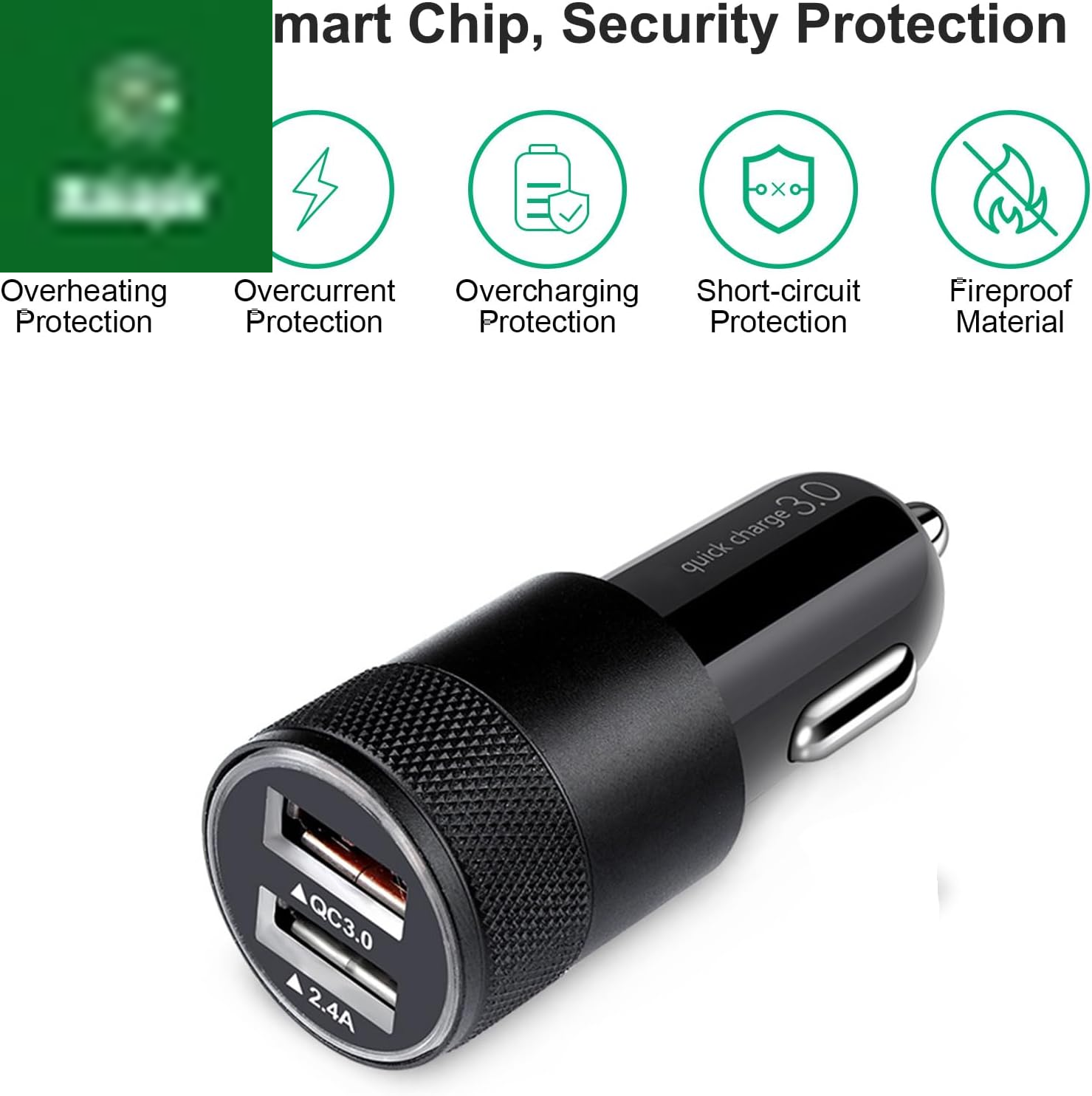 Fast Car Charger, Quick Charging 5.4A/30W Phone USB Adapter Rapid Plug 2 Port Cigarette Lighter Auto Charger Flush Compatible Samsung, Tablet, Iphone, Ipad, LG, Automobile