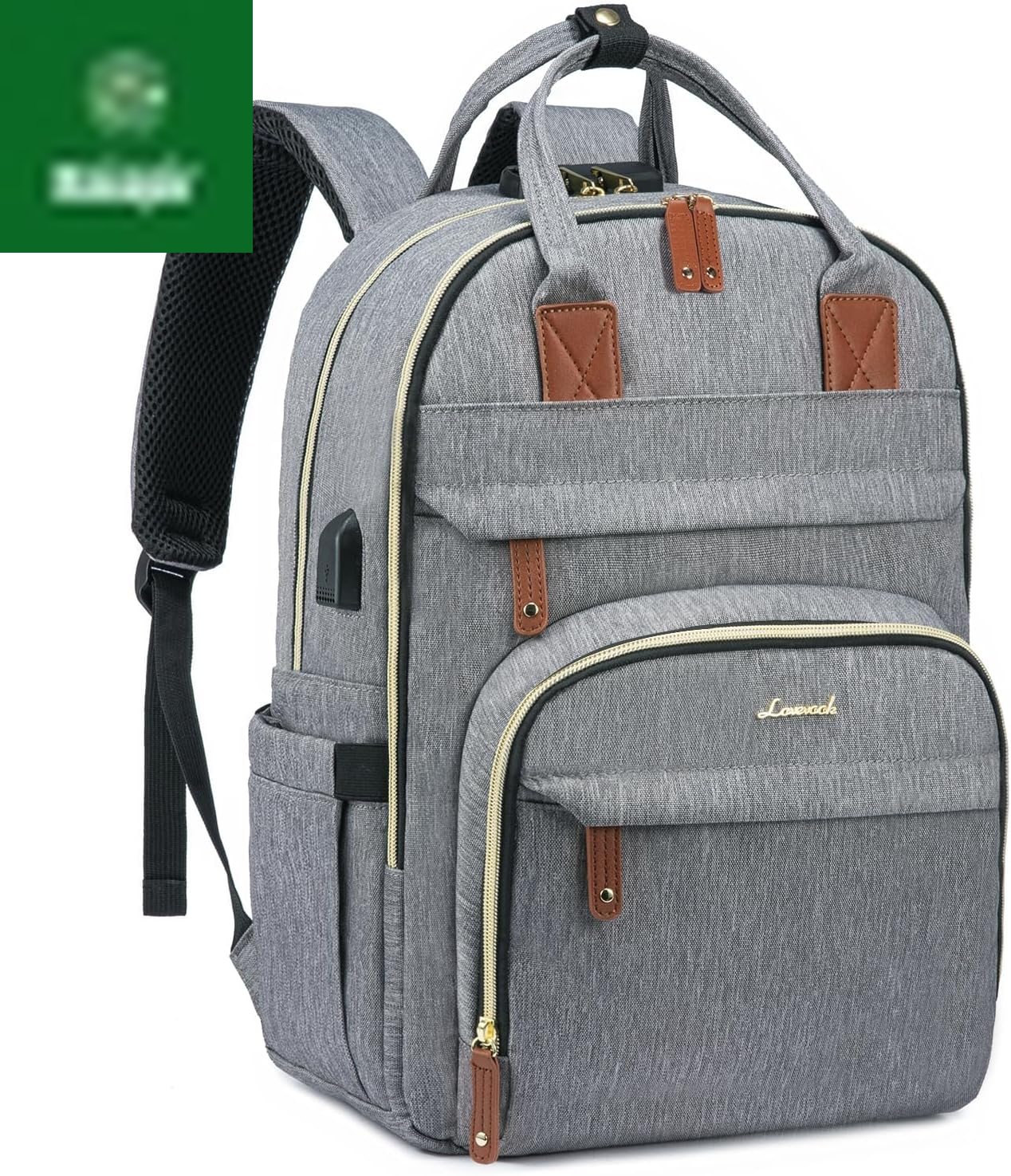 Laptop Backpack for Women & Men, Unisex Travel Anti-Theft Work Bag, Business Computer College Backpacks Purse, Casual Hiking Outdoor Carry on Daypack with Lock, Fits 15.6 Inch Laptop, Grey