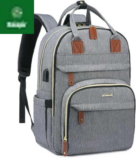 Laptop Backpack for Women & Men, Unisex Travel Anti-Theft Work Bag, Business Computer College Backpacks Purse, Casual Hiking Outdoor Carry on Daypack with Lock, Fits 15.6 Inch Laptop, Grey