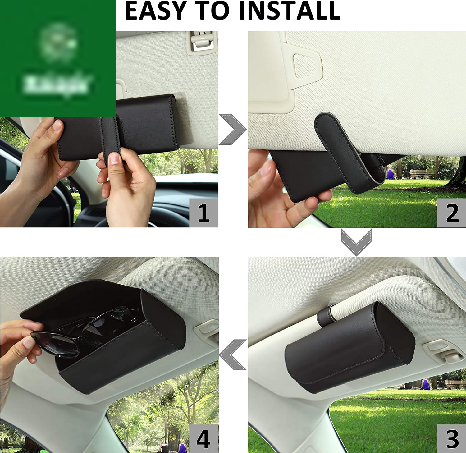 Sunglasses Holder for Car Sun Visor, Auto Eyeglasses Protective Storage Case, Vehicle Visor Accessories Organizer Box