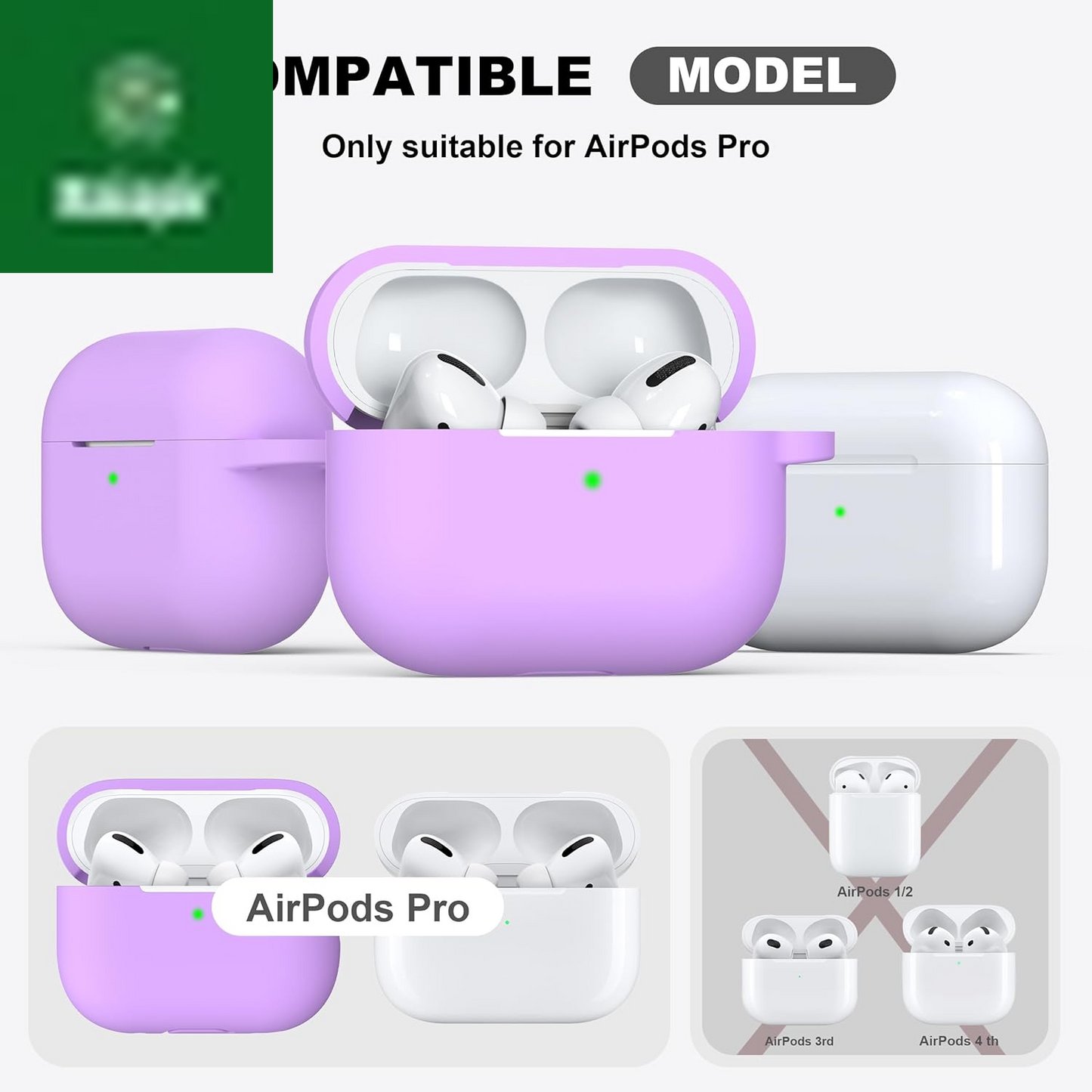 for Airpods Pro 2Nd/1St Generation Case with Cleaner Kit,Soft Silicone Protective Case Cover for Apple Airpod Pro 2/1 for Women Men,Airpods Pro Case Accessories with Keychain,Lavender