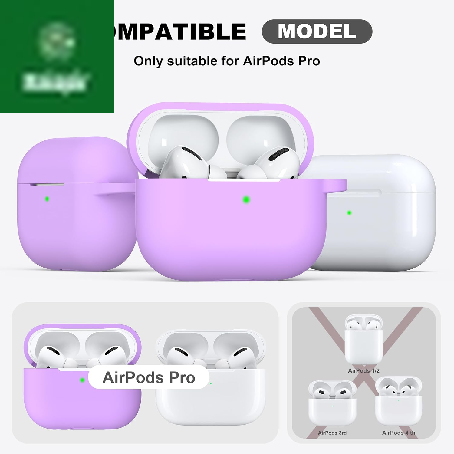 for Airpods Pro 2Nd/1St Generation Case with Cleaner Kit,Soft Silicone Protective Case Cover for Apple Airpod Pro 2/1 for Women Men,Airpods Pro Case Accessories with Keychain,Lavender