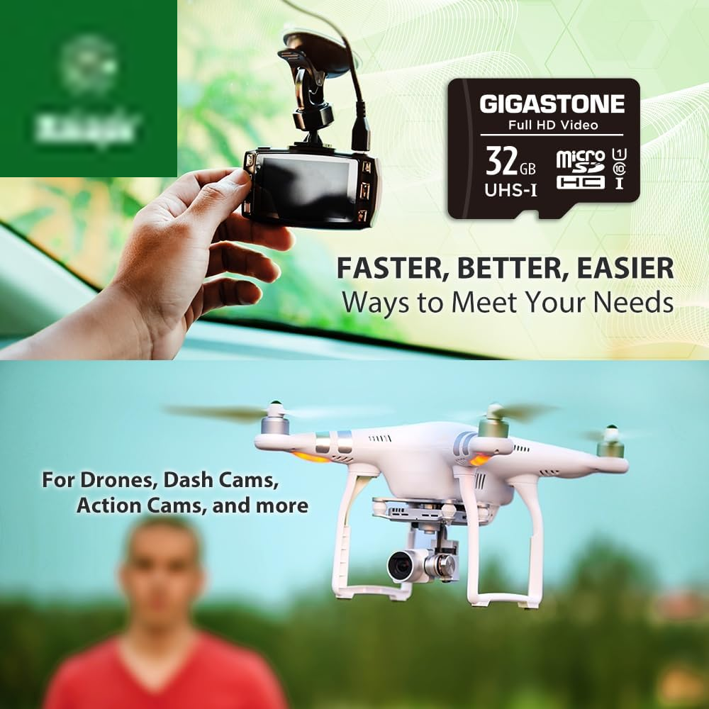32GB Micro SD Card 5-Pack, Full HD Video, Surveillance Security Cam Action Camera Drone, 90Mb/S Micro SDHC UHS-I U1 C10 Class 10