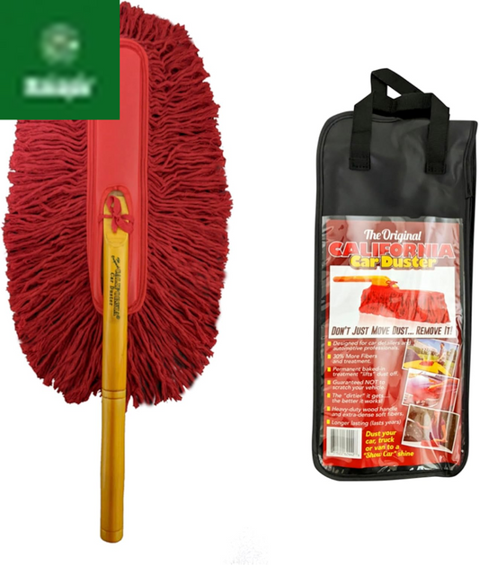 62442 Standard Car Duster with Wooden Handle,Red