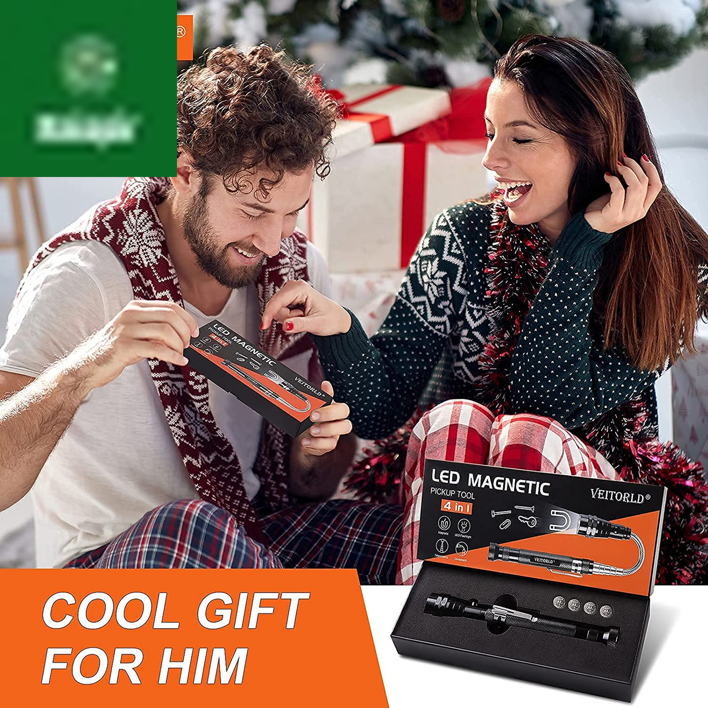Gifts for Dad Men from Daughter Son Wife, Christmas Stocking Stuffers, Extendable Magnetic Flashlight, Telescoping Magnet Pickup Tool, Cool Birthday Gifts for Father Grandpa Husband Boyfriend Women