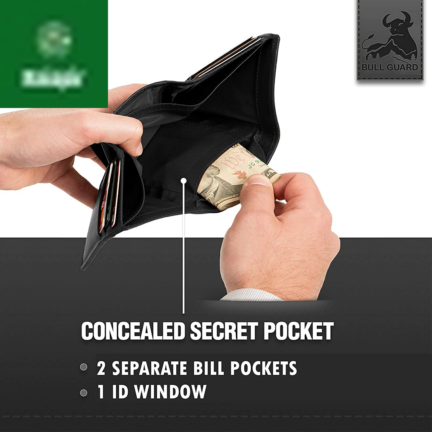 Genuine Nappa Leather Trifold Wallet for Men RFID and ID Window
