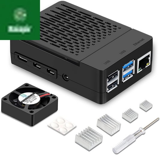 Case for Raspberry Pi 4, ABS Pi 4 Case with Cooling Fan, Pi 4 Heatsink, Simple Removable Top Cover for Pi 4 Model B/ 4B
