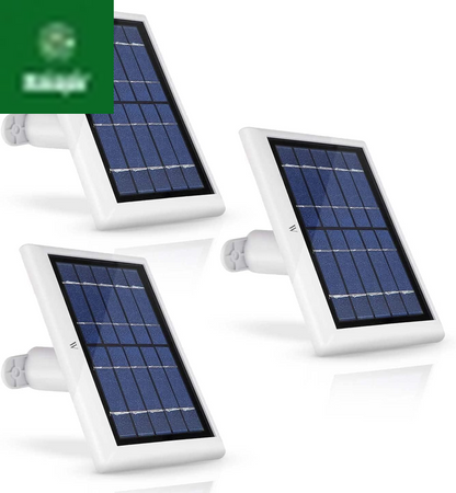 Solar Panel Compatible with Ring Spotlight Cam/Plus/Pro Battery, Stick up Cam/Pro & Outdoor Cam plus Battery - Continuous Power for Ring Surveillance Camera (3-Pack, White)
