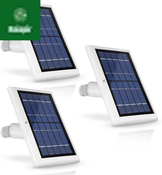 Solar Panel Compatible with Ring Spotlight Cam/Plus/Pro Battery, Stick up Cam/Pro & Outdoor Cam plus Battery - Continuous Power for Ring Surveillance Camera (3-Pack, White)